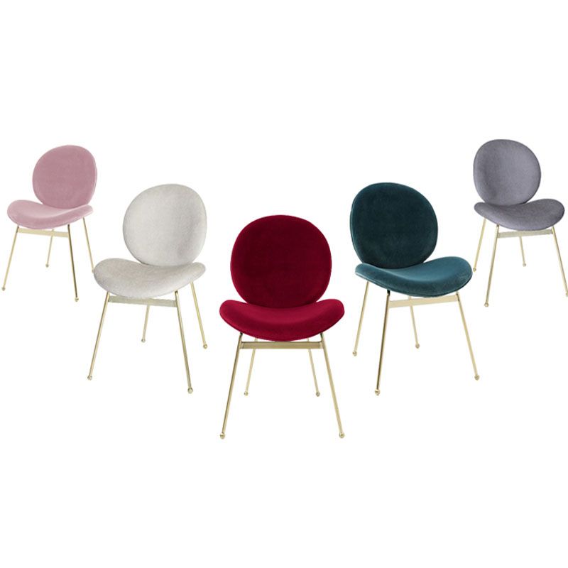 Glam Velvet Dining Room Chairs Metal Dining Armless Chair for Restaurant Use