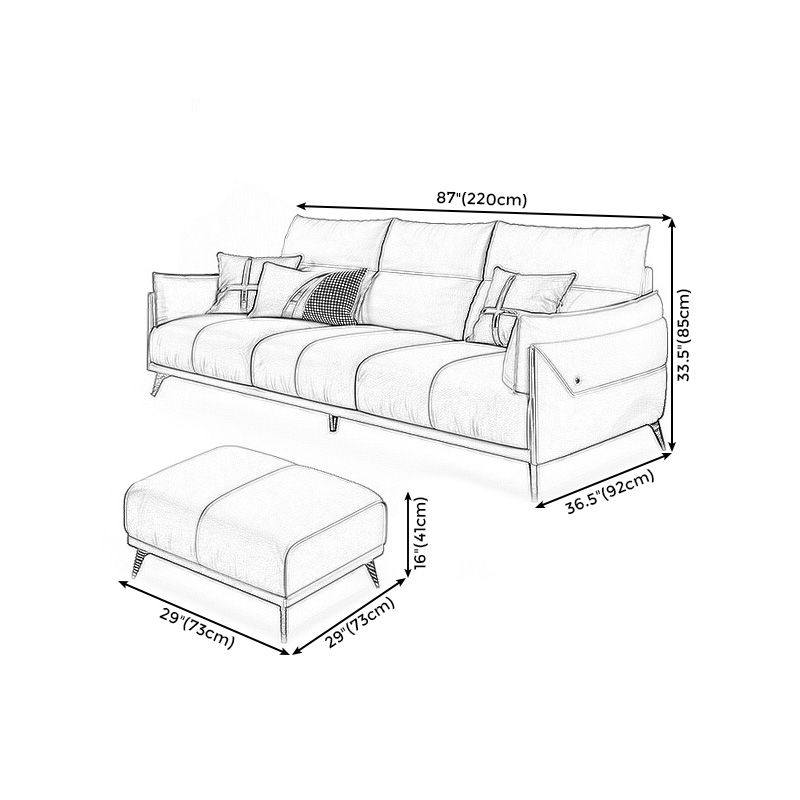 Green Modern Genuine Leather Cushion Back Sofa/Sectional with Wear-Resisting