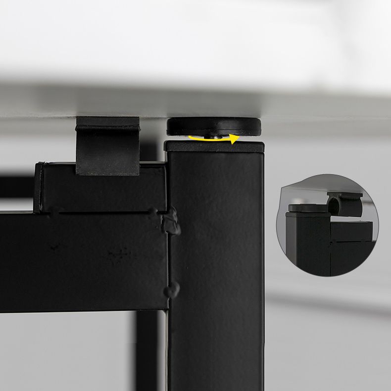 Round Dining Table Mid-Century Style Trestle Base Table for Dining Room