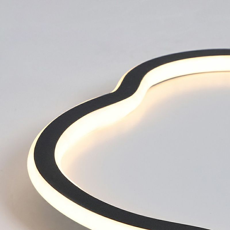 Simplicity Flush Mount LED Light Black-White Cloud Ceiling Lamp with Acrylic Shade