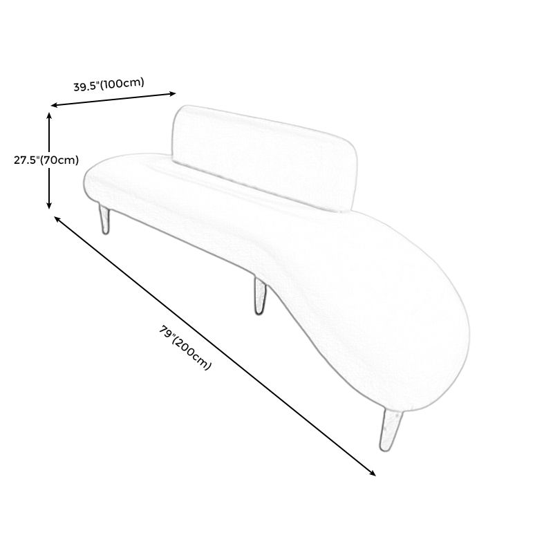 Fabric Tight Back Sectional Sofa 27.56"High Armless Sofa,White