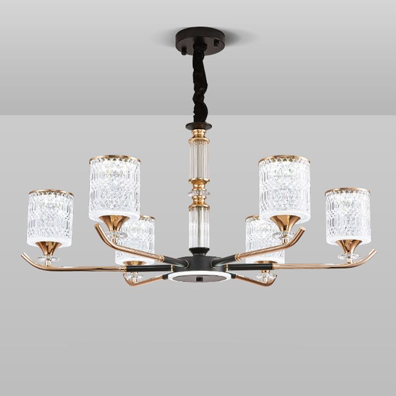 Cylinder Chandelier Light Fixture Vintage Acrylic Pendant Lighting for Restaurant