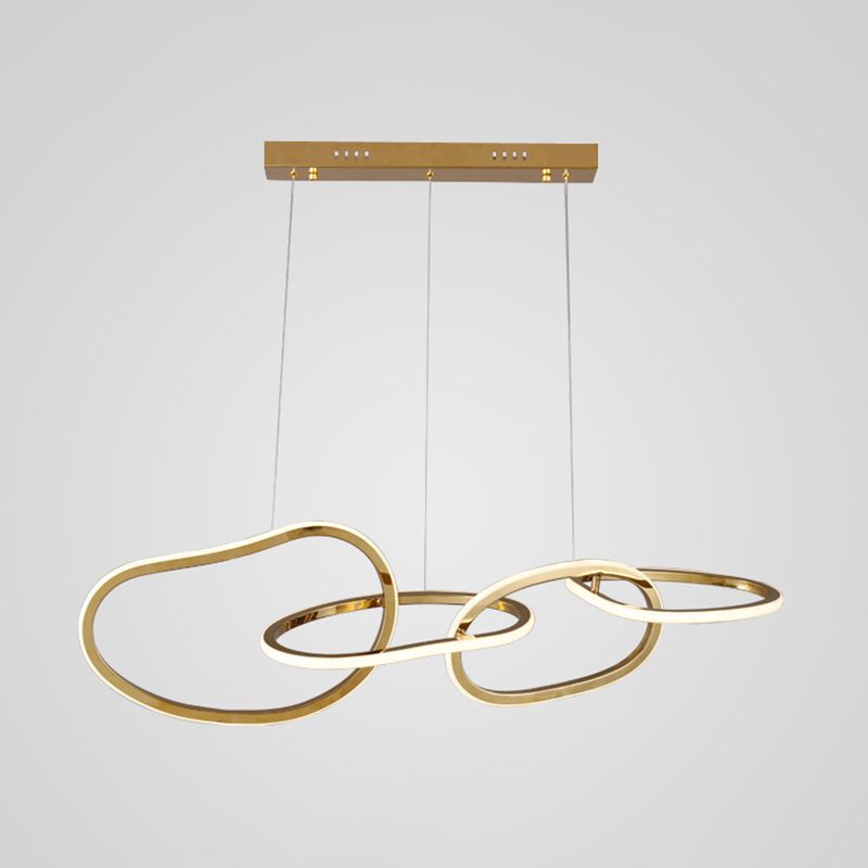 Illuminazione a sospensione lineare metallica moderna lampadario isola illuminazione