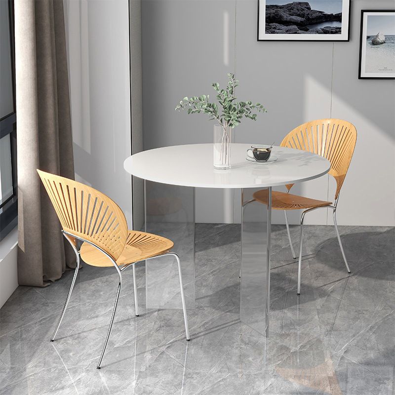 Round Dining Table Set 1/2/5 Pcs Acrylic Base Table with Chairs