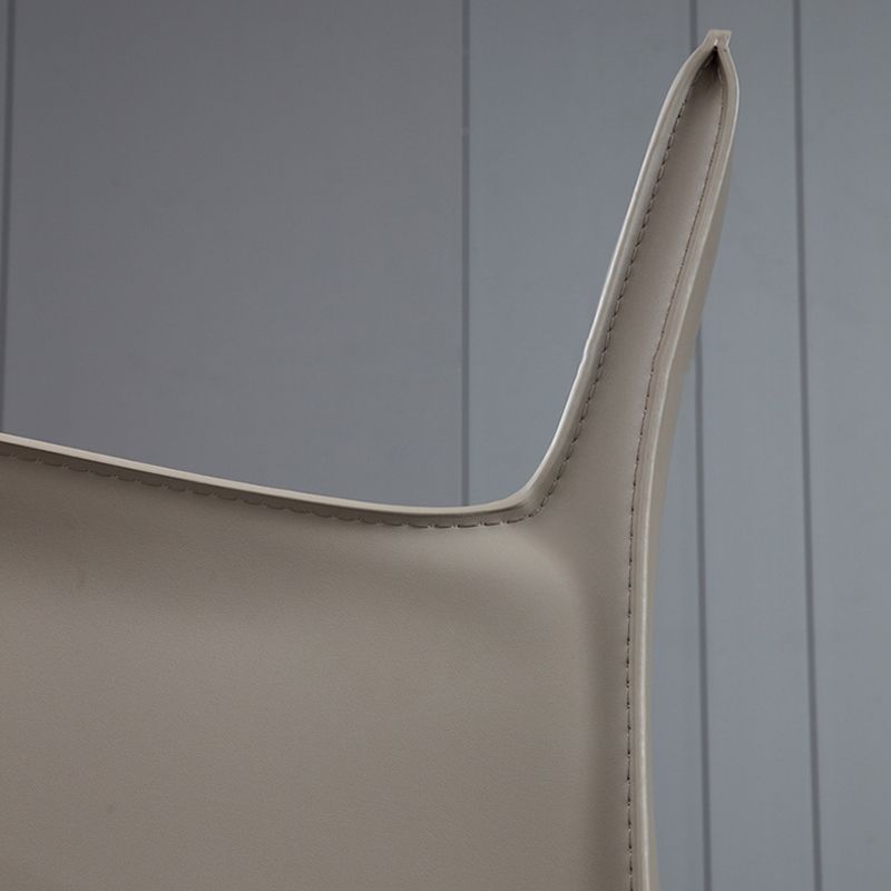 Modern Upholstered Dining Arm Chair Faux Leather Dining Accent Chair