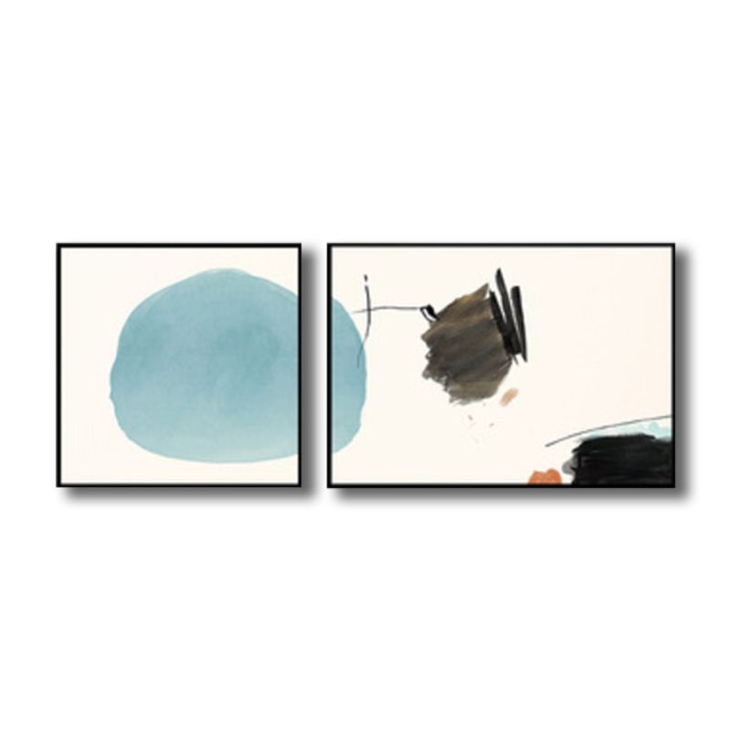 Brush Stroke Wall Decor Contemporary Art Canvas Multi-Piece Painting in Soft Color