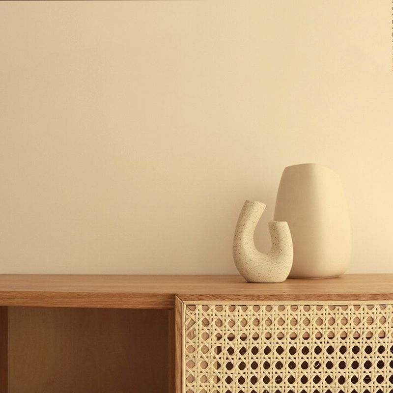 35.43" Long Accent Cabinet Solid Wood Cabinet in Natural with Shelves