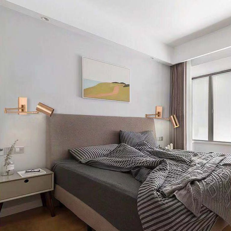 Modern Adjustable Arms Wall Mount Lighting Metallic Wall Mounted Lighting for Bedside