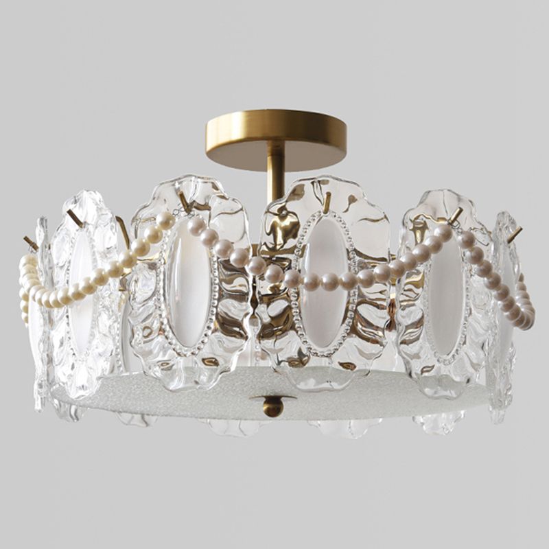 Contemporary Ceiling Light Glass Flush Mount Ceiling Light Fixture for Bedroom