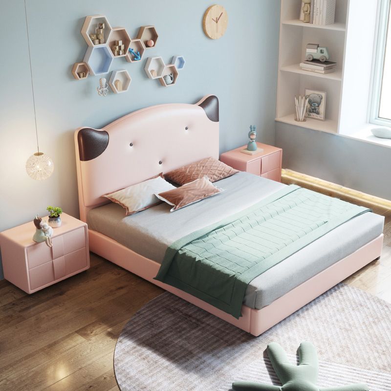 84.65 inch Wide Glam Bed Frame Solid Wood Bed with Headboard