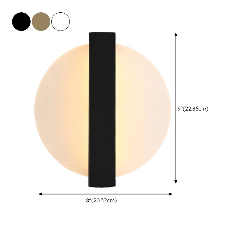 Single Contemporary Wall Mounted Sconce Brass/Black/White LED Wall Light for Bedroom