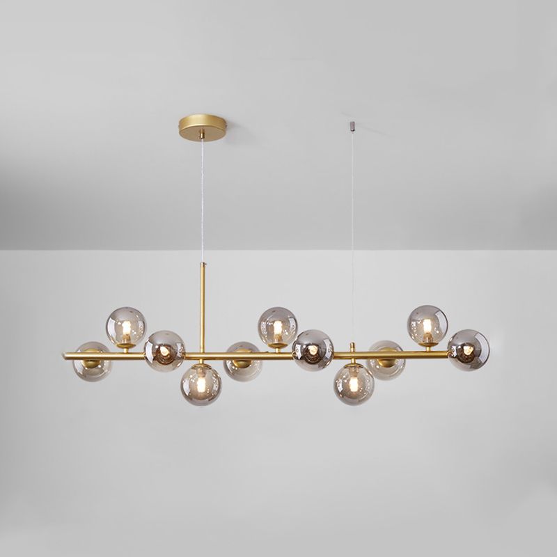 Modern Style Spherical Shape Island Lights Clear Glass Island Lighting