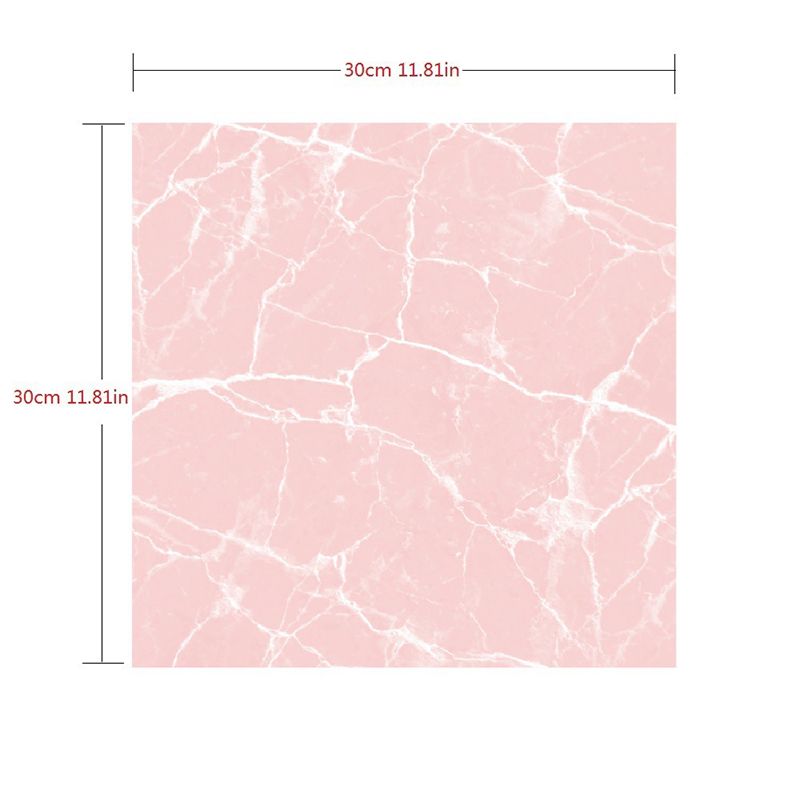 Pink Marble Look Wallpaper Panels Peel and Paste Modernist Bedroom Wall Covering