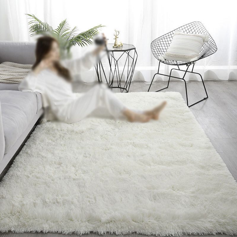 Minimalistischer Rugwaschableer Teppich -Polyester -Teppichfleckfärbung widerstandsvoller Schagteppich für Bett