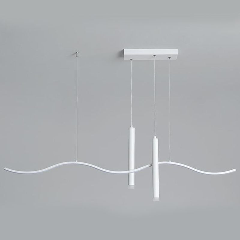 White Ceiling Light LED Contemporary Kitchen Island Lighting for Dining Room