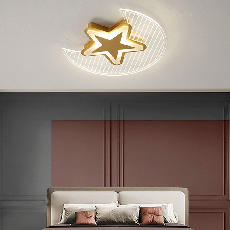 Moon And Star Flush Mount Ceiling Licht Moderne Acryl Deckenleuchte für Schlafzimmer
