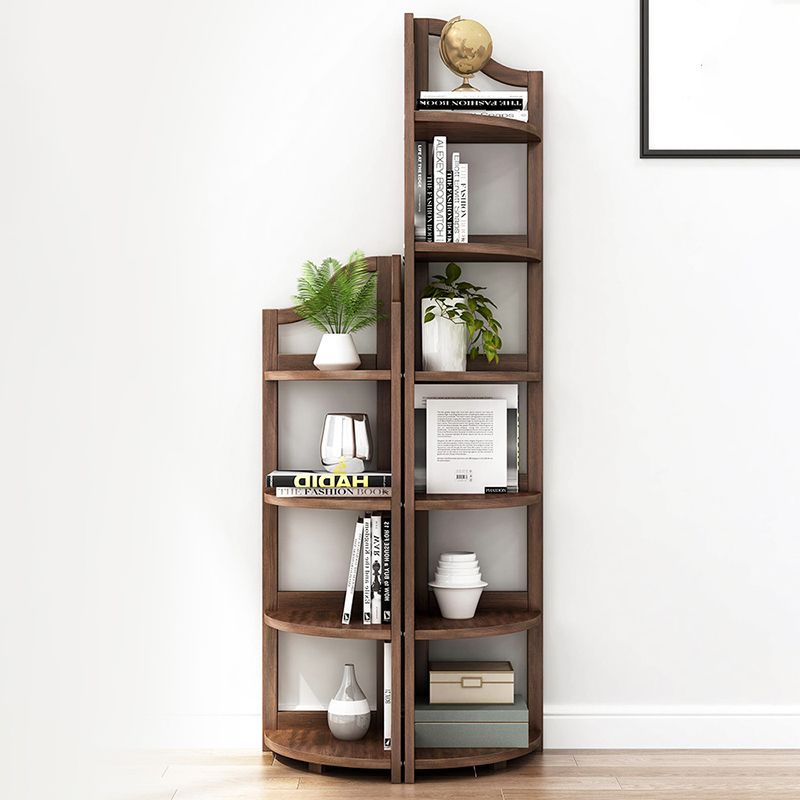 Modern Style Corner Bookshelf Solid Wood Vertical Bookcase for Home
