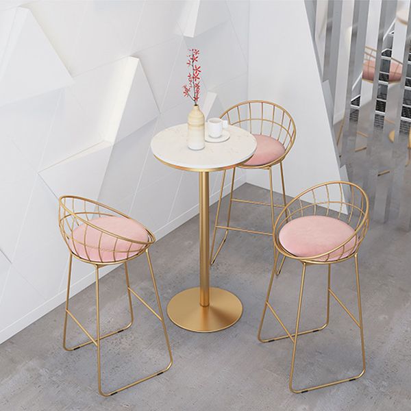 Modern 1/2/3/4 Pieces Metal Bar Table Set Round Bar Table with High Stools for Kitchen