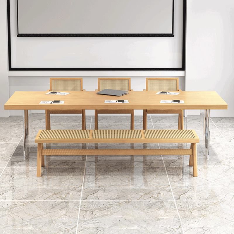 Modern 1/2/5/7 Pieces Rectangle Dining Set Solid Wood Top Dining Table with Chairs