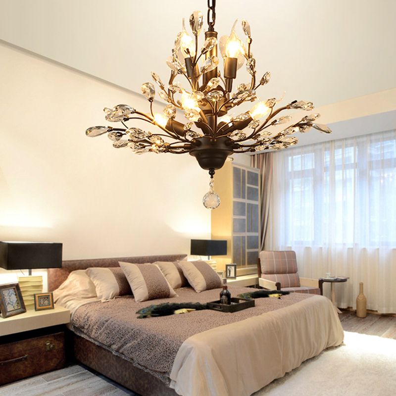 2-TIERS BRANCHES CRISTAL PENDANT LIGHT VINTAGE STYLE RUSTIQUE Grand lustre pour salle à manger