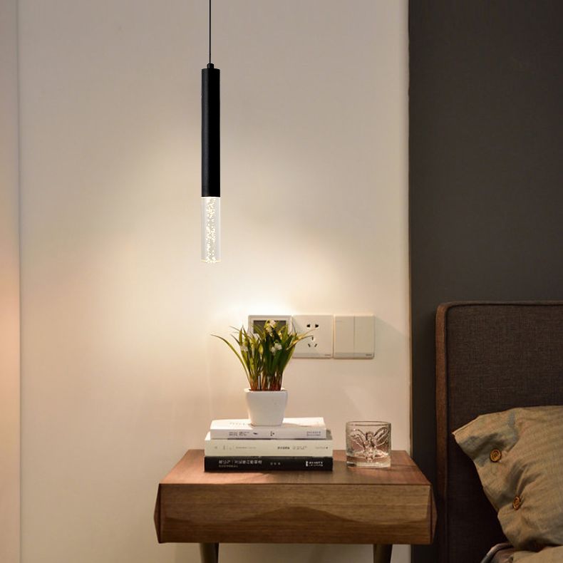 Luce cilindrica a led cilindrica luce nella moderna semplicità in alluminio lampada sospesa con ombra acrilica