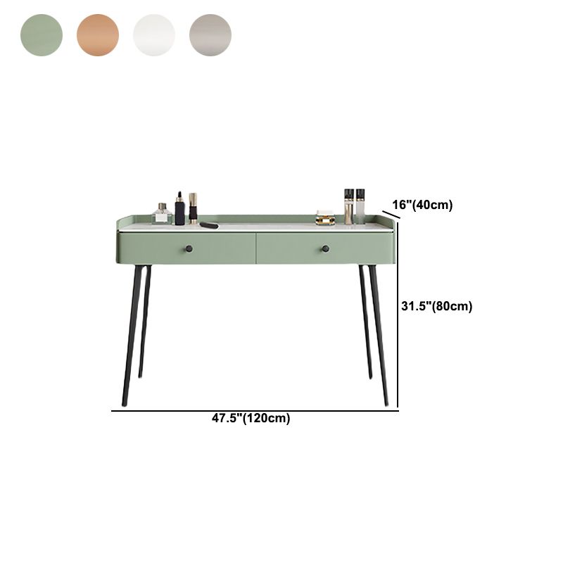 Modern White Stone Vanity Makeup Dressing Table Stool Set - 31.5"/39.37"/47.24" W