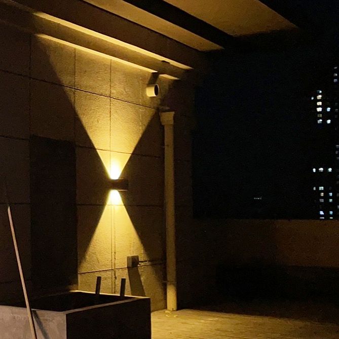 Modern Aluminum Wall Light Cube Shape 2 Lights LED Wall Washer for Outdoors