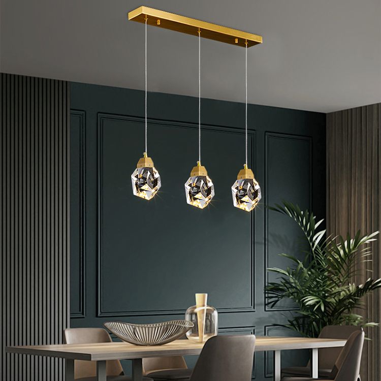 Koper geometrische kristal hanger licht Noordse moderne down verlichting voor slaapkamer