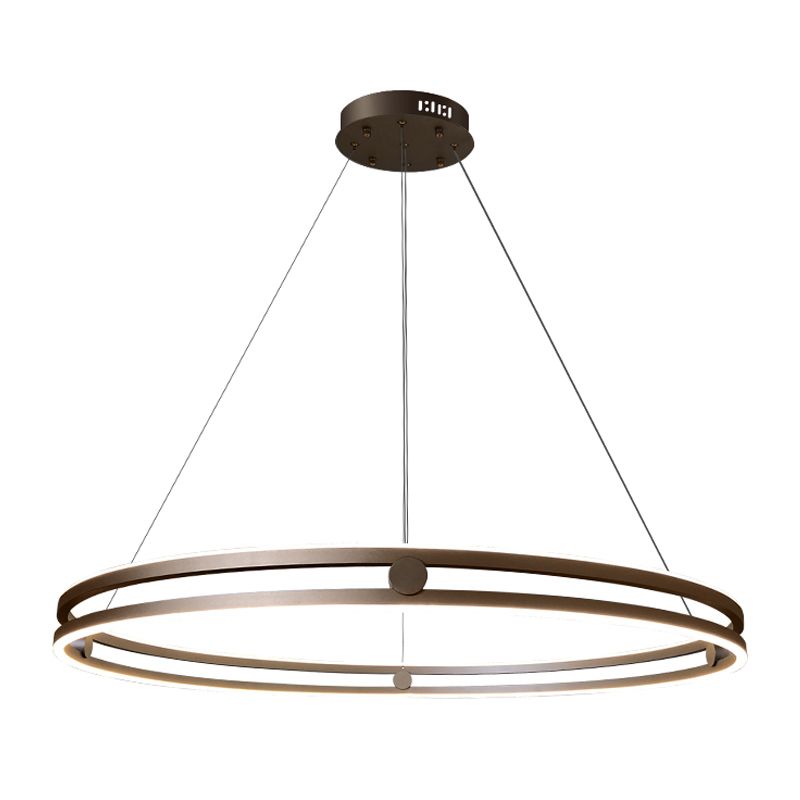 Contemporary Simple LED Hanging Pendant Light Silicone Linear Chandelier for Living Room