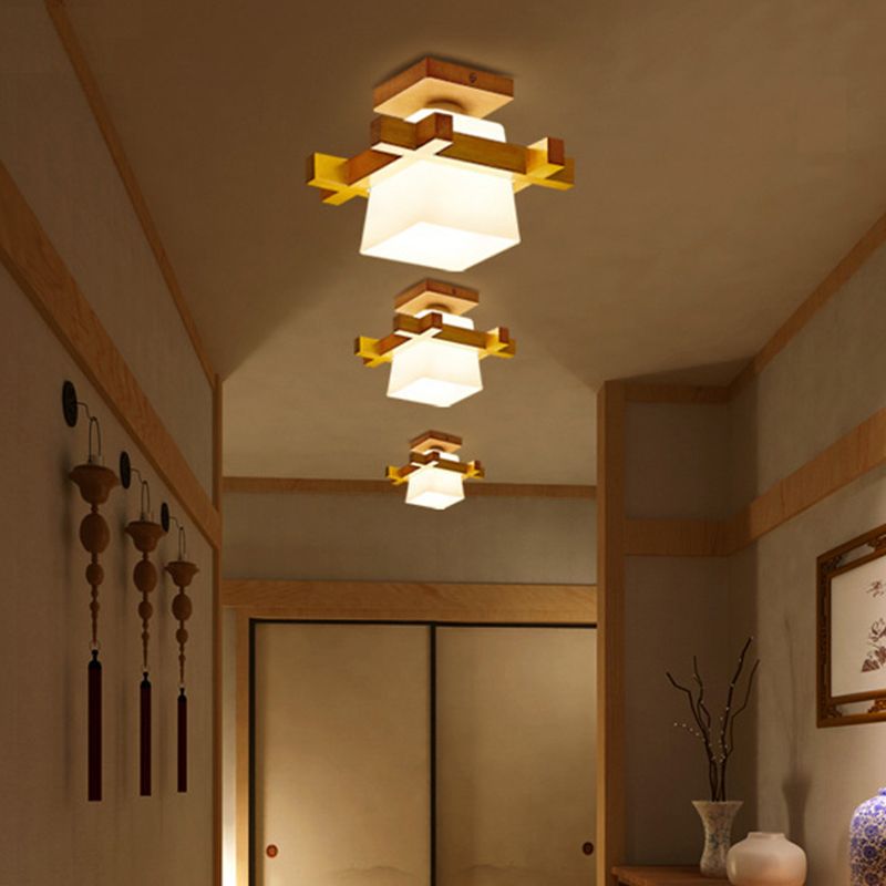 Semi-Flush-Chandelier-Ultra-intensive 1 helle weiße Glasdeckleuchten für den Flur
