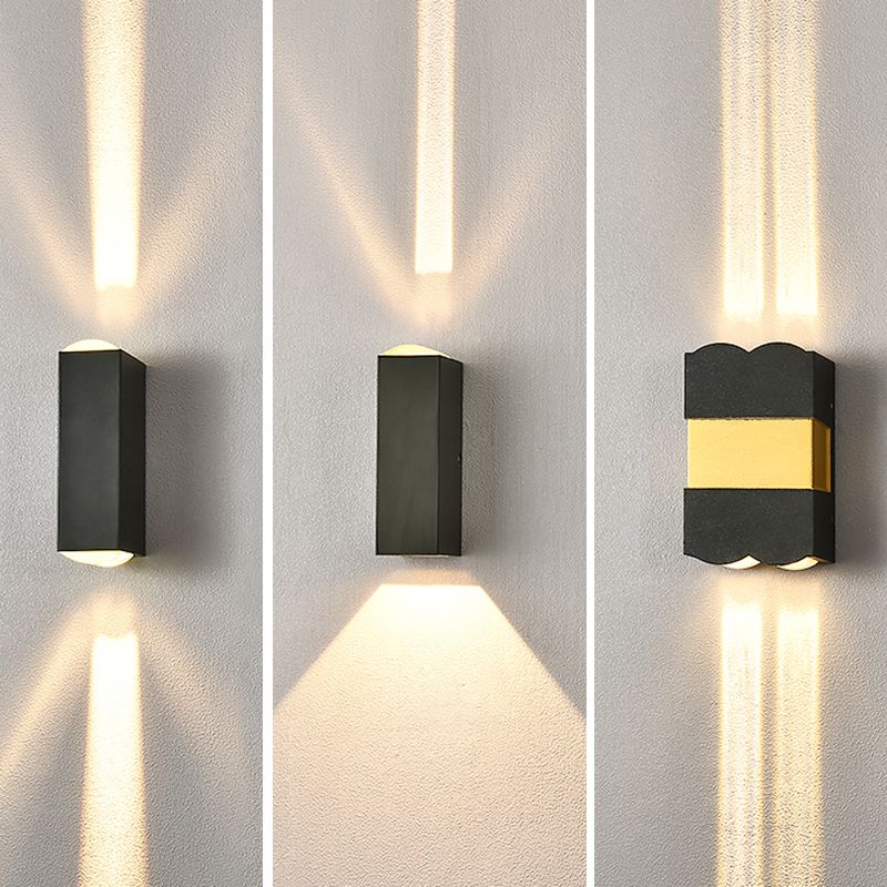 Estilo moderno de aluminio Luz de pared de pared negra LED LED de pared para aire libre