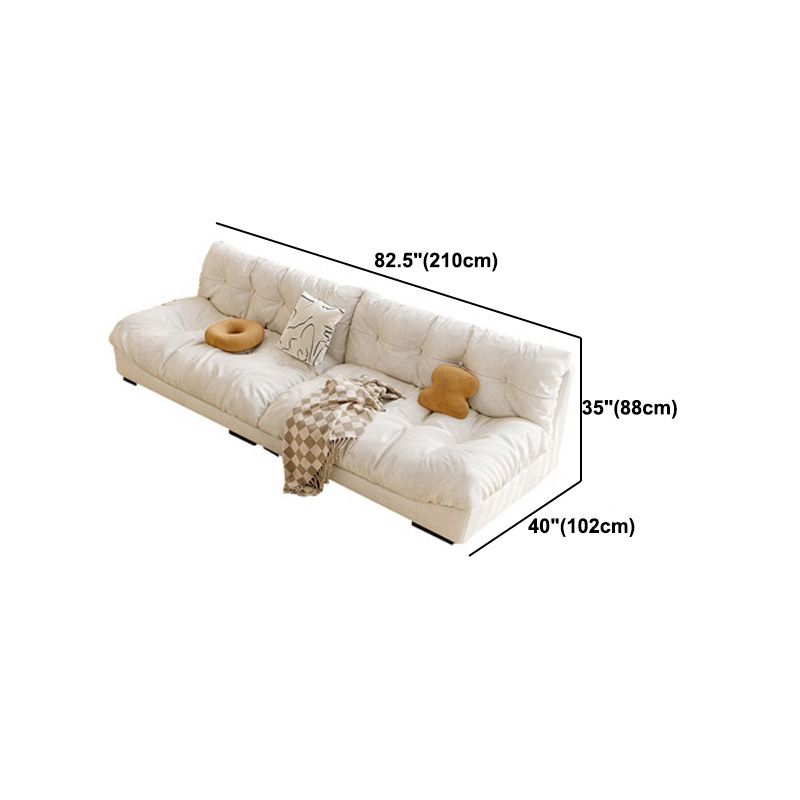 Scandinavian Cream Velvet Armless Sofa/Sectionals with Removable Cushions