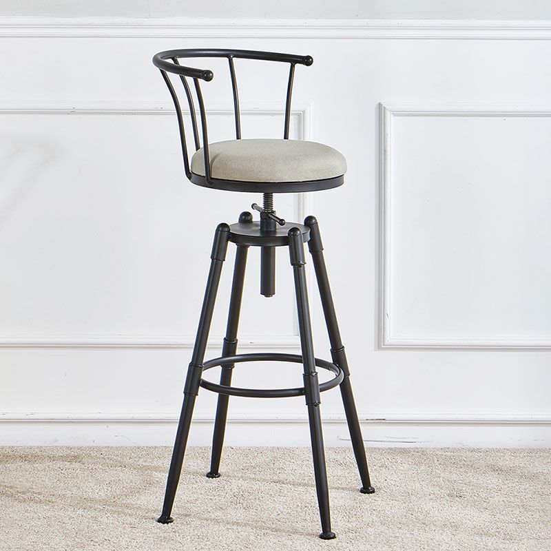 Barhocker im Industriestil, Metall, 4 Beine, runder Sitz, Barhocker für Küchenbar