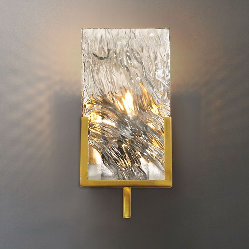 1 Lichtgold zeitgenössische Wandbeleuchtung Kristallquadrat-Wandbeleuchtung für Schlafzimmer