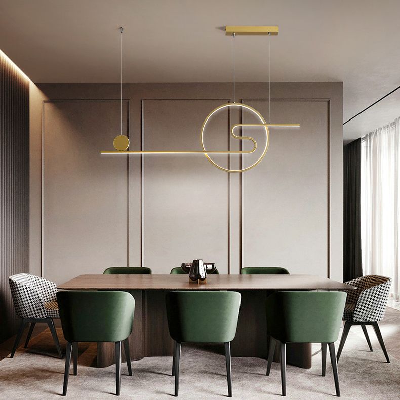 Modern Simplicity LED Linear Pendant Light Aluminium Adjustable Hanging Lamp for Dining Room