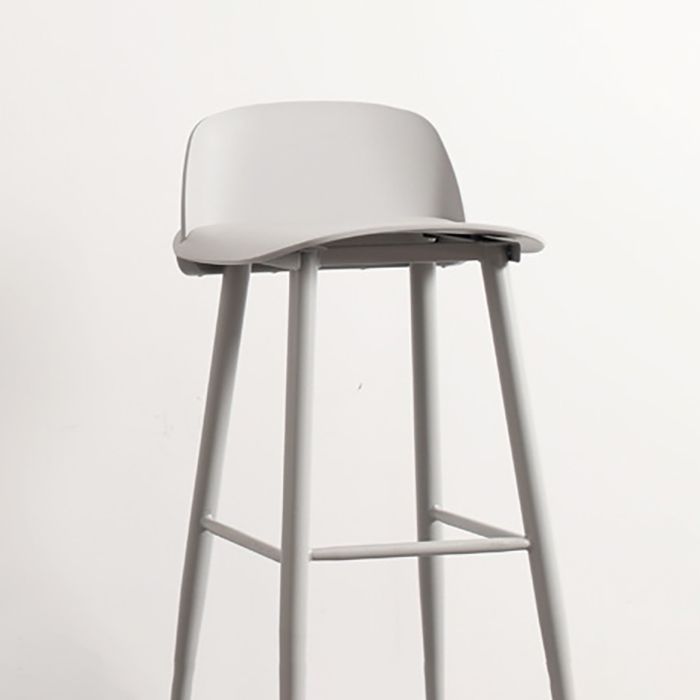 Scandinavian Plastic Barstool Plastic Furniture with Metal Legs in Matte Finish