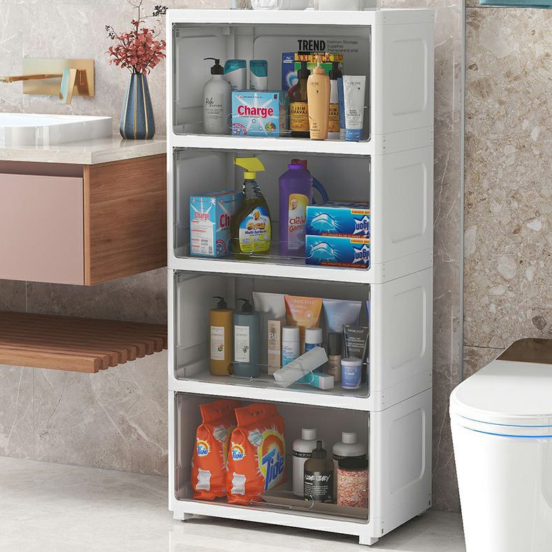 Contemporary Wardrobe Armoire with Legs Plastic Non-Hanging Armoire