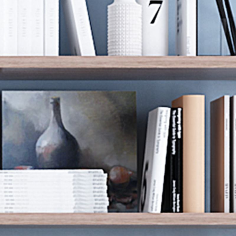 Natural Floating Bookcase Wooden Industrial Bookshelf with Shelves