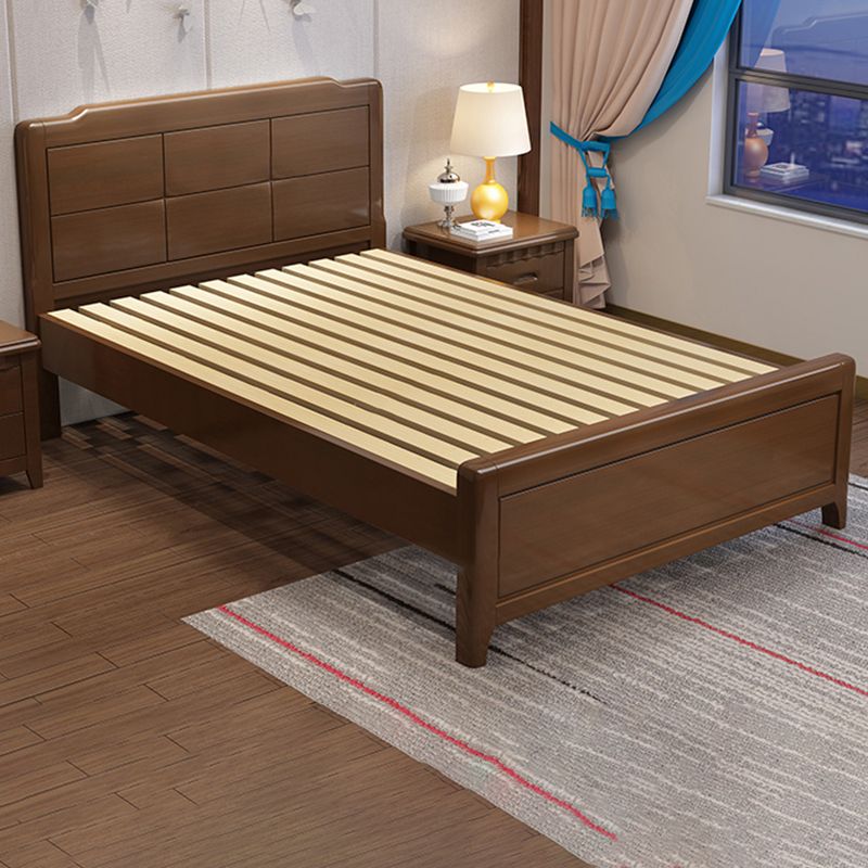 Scandinavian Solid Wood Standard Bed Natural Bed with Headboard