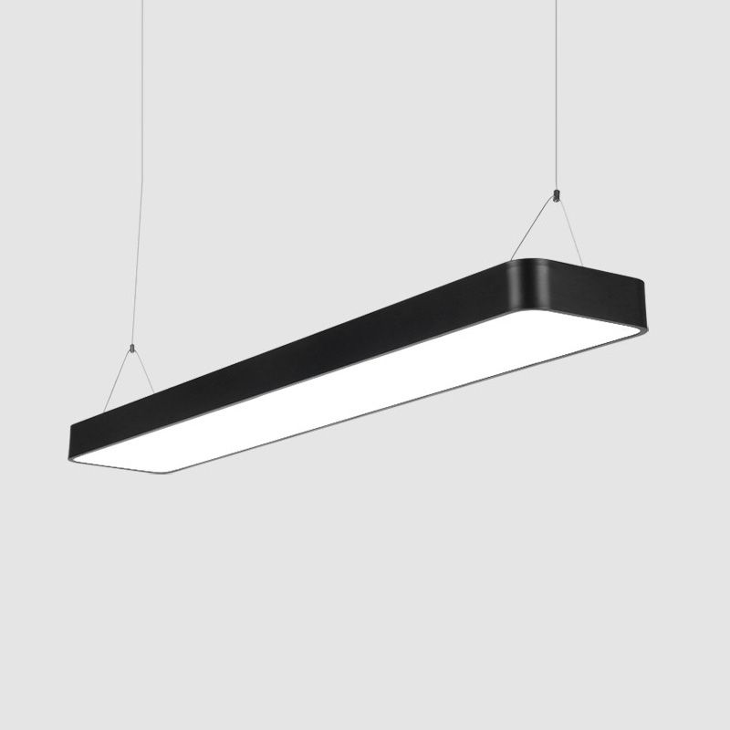 Contemporary Simple Style Hanging Lamp Rectangle Shaped LED Pendant Lights for Office