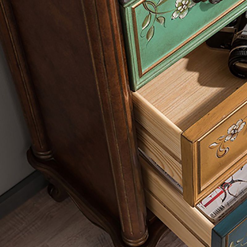 Rustic Wood Chest Vertical Chest with 3/4/5 Drawers for Bedroom
