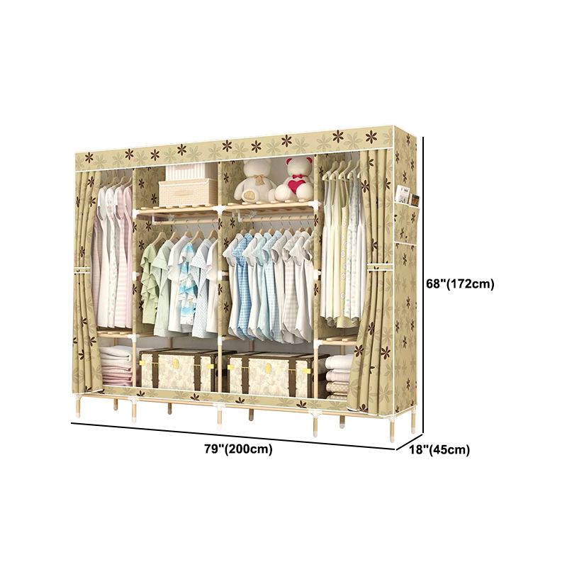 Contemporary Style Wardrobe Solid Wood Wardrobe Closet with Legs