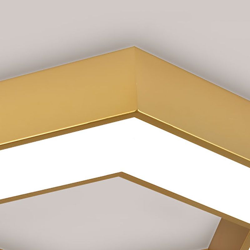 Nordic Hexagon Ceiling Light Metal Gold LED Flush Mount Light for Office