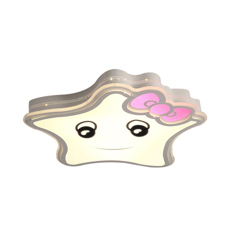 Metalen strikster plafondlamp met mooie gezichtsuitdrukking gang cartoon inbouwlamp in wit