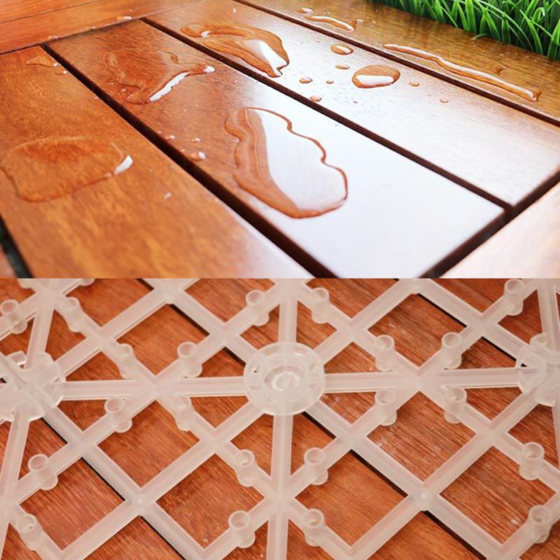 Modern Side Trim Piece Solid Wood Click-Locking Wood Tile Set for Patio Garden