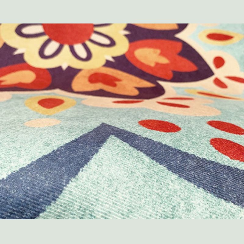 Blue Living Area Tapis Bohemian Americana Match Rug Polyester Tache résistant à la zone de taches
