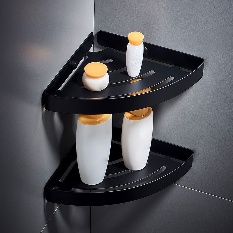 Silver/Black Bathroom Accessory Set Modern 1/2/3 - Piece Bath Shelf