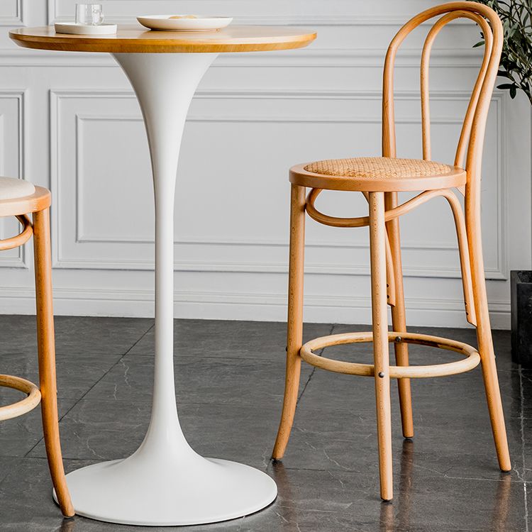 Metal Pedestal Bar Height Table Industrial Round Bar Dining Table