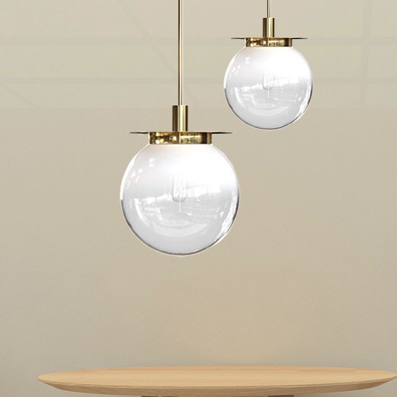 Globe comedor kit de lámpara colgante naranja/azul/vidrio transparente 1 cabeza de lámpara colgante moderna