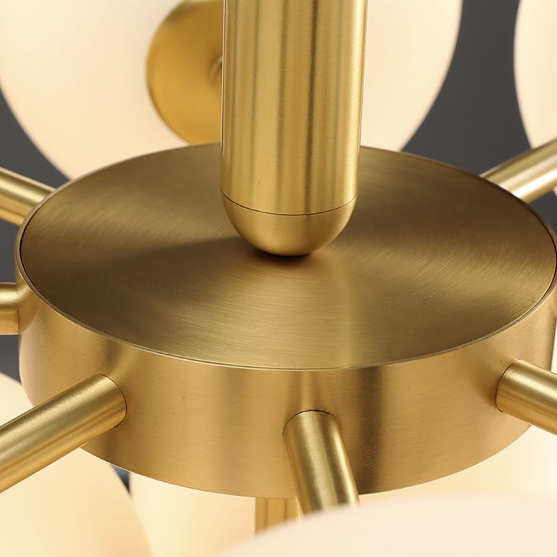 Globe -vorm kroonluchter lamp Noordse multi -licht hangend licht met glas voor slaapkamer